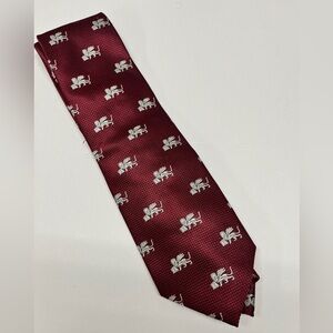 Elegant Burgundy and Silver Men's Tie